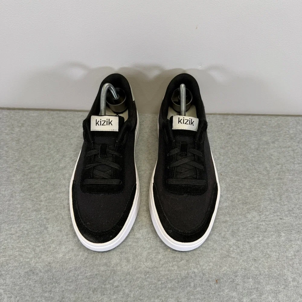 Kizik Prague Women Shoe Size 7.5 Black Canvas Hands Free Step In Comfort Sneaker